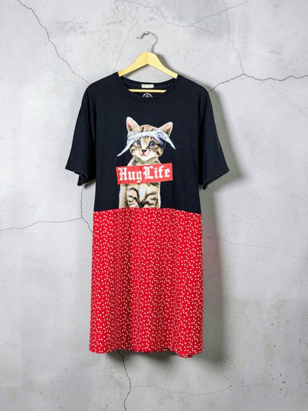 Upcycled Hug Life Heart Tee Dress 2X